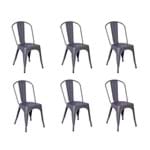 Ficha técnica e caractérísticas do produto Conjunto 6 Cadeiras Tolix Iron - Design - CINZA