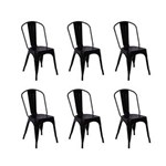 Ficha técnica e caractérísticas do produto Conjunto 6 Cadeiras Tolix Iron - Design - PRETO