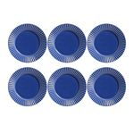 Ficha técnica e caractérísticas do produto Conjunto 6 Pratos Rasos Plissé Azul Navy 323282 Porto Brasil