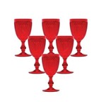 Ficha técnica e caractérísticas do produto Conjunto 6 Taças de Acrílico Bon Gourmet Vermelha 350Ml Rojemac