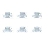 Ficha técnica e caractérísticas do produto Conjunto 6 Xícaras de Café com Pires Oxford Mia Cristal Azul