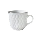 Ficha técnica e caractérísticas do produto Conjunto 6 Xícaras para Café de Porcelana com Filete Prata 90ml Lyor Branco/Prata