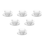 Ficha técnica e caractérísticas do produto Conjunto 6 Xícaras para Chá com Pires Astral em Vidro - Duralex - 13,7x6,2 Cm