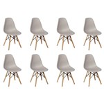 Ficha técnica e caractérísticas do produto Conjunto 8 Cadeiras Charles Eames Eiffel Wood Base Madeira - Cinza - Magazine Decor