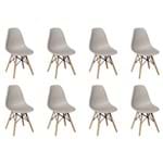 Ficha técnica e caractérísticas do produto Conjunto 8 Cadeiras Charles Eames Eiffel Wood Base Madeira - CINZA
