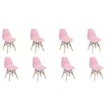 Ficha técnica e caractérísticas do produto Conjunto 8 Cadeiras Charles Eames Eiffel Wood Base Madeira - ROSA