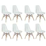 Ficha técnica e caractérísticas do produto Conjunto 8 Cadeiras Dkr Charles Eames Wood Estofada Botonê Branca