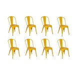 Conjunto 8 Cadeiras Tolix Iron - Design - Amarela
