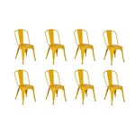 Ficha técnica e caractérísticas do produto Conjunto 8 Cadeiras Tolix Iron - Design - AMARELO