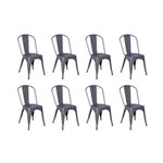 Ficha técnica e caractérísticas do produto Conjunto 8 Cadeiras Tolix Iron - Design - CINZA