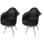 Ficha técnica e caractérísticas do produto Conjunto 2 Cadeira Charles Eames Wood Daw com Braços - Roxo Açai