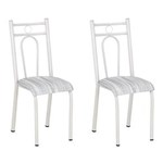Ficha técnica e caractérísticas do produto Conjunto 2 Cadeiras 023 Branco e Linho