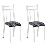 Ficha técnica e caractérísticas do produto Conjunto 2 Cadeiras 023 Branco e Preto Listrado
