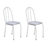 Ficha técnica e caractérísticas do produto Conjunto 2 Cadeiras 005 Branco e Linho