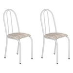 Ficha técnica e caractérísticas do produto Conjunto 2 Cadeiras 005 Branco e Rattan