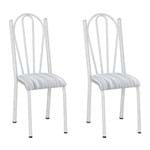 Ficha técnica e caractérísticas do produto Conjunto 2 Cadeiras 021 Branco e Linho
