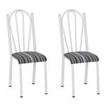 Ficha técnica e caractérísticas do produto Conjunto 2 Cadeiras 021 Branco e Preto Listrado
