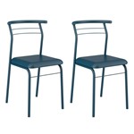 Ficha técnica e caractérísticas do produto Conjunto 2 Cadeiras 1708 Azul Noturno - Carraro Móveis