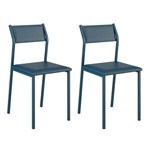 Ficha técnica e caractérísticas do produto Conjunto 2 Cadeiras 1709 Azul Noturno - Carraro Móveis