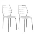 Ficha técnica e caractérísticas do produto Conjunto 2 Cadeiras 1716 Carraro Fantasia Branco/Cromado