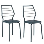 Ficha técnica e caractérísticas do produto Conjunto 2 Cadeiras 1716 Carraro - Verde Cinza