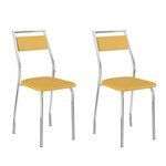 Ficha técnica e caractérísticas do produto Conjunto 2 Cadeiras 1717 Casual Napa Cromado - AMARELO OURO
