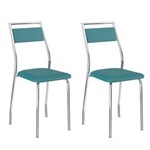 Ficha técnica e caractérísticas do produto Conjunto 2 Cadeiras 1717 Casual Napa Cromado - AZUL TURQUESA