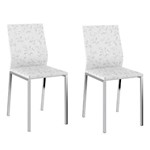 Ficha técnica e caractérísticas do produto Conjunto 2 Cadeiras 1804 Carraro Fantasia Branco/Cromado