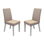 Ficha técnica e caractérísticas do produto Conjunto 2 Cadeiras 4128 Estofada Branco Saara Madesa