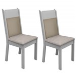 Ficha técnica e caractérísticas do produto Conjunto 2 Cadeiras 4280 Madesa Branco/Pérola/Crema