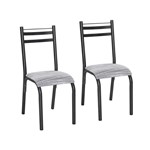 Ficha técnica e caractérísticas do produto Conjunto 2 Cadeiras Aço Plaza Clássica Ciplafe Preto/Branco