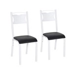 Ficha técnica e caractérísticas do produto Conjunto 2 Cadeiras Aço Poeme Clássica Ciplafe Branco/Preto