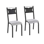 Ficha técnica e caractérísticas do produto Conjunto 2 Cadeiras Aço Poeme Clássica Ciplafe Preto/Riscado Branco