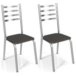 Ficha técnica e caractérísticas do produto Conjunto 2 Cadeiras Alemanha Crome - Preto