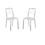 Ficha técnica e caractérísticas do produto Conjunto 2 Cadeiras Carraro 1728 Cromada Napa Branco