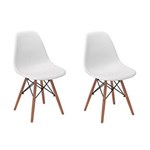 Ficha técnica e caractérísticas do produto Conjunto 2 Cadeiras Charles Eames Eiffel Wood Base Madeira - BRANCO