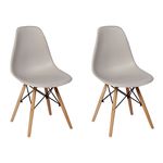 Ficha técnica e caractérísticas do produto Conjunto 2 Cadeiras Charles Eames Eiffel Wood Base Madeira - Cinza