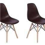 Ficha técnica e caractérísticas do produto Conjunto 2 Cadeiras Charles Eames Eiffel Wood Base Madeira - Marrom