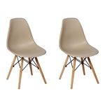 Ficha técnica e caractérísticas do produto Conjunto 2 Cadeiras Charles Eames Eiffel Wood Base Madeira - Nude