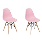 Ficha técnica e caractérísticas do produto Conjunto 2 Cadeiras Charles Eames Eiffel Wood Base Madeira - Rosa - Magazine Decor
