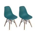 Ficha técnica e caractérísticas do produto Conjunto 2 Cadeiras Charles Eames Eiffel Wood Base Madeira - Turquesa