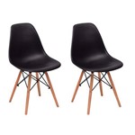 Ficha técnica e caractérísticas do produto Conjunto 2 Cadeiras Charles Eames Eiffel Wood Base Madeira