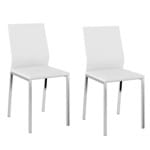 Ficha técnica e caractérísticas do produto Conjunto 2 Cadeiras Columbia Carraro Branco/Cromado