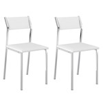 Ficha técnica e caractérísticas do produto Conjunto 2 Cadeiras Cromada 1709 Branco e - Carraro Móveis