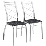 Ficha técnica e caractérísticas do produto Conjunto 2 Cadeiras Cromada para Cozinha Móveis Carraro