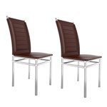 Ficha técnica e caractérísticas do produto Conjunto 2 Cadeiras de Aço Tókio Art Panta Cromado/Marrom Texturizado