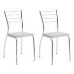 Ficha técnica e caractérísticas do produto Conjunto 2 Cadeiras de Cozinha 1700 Fantasia Branco