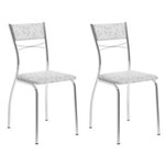 Ficha técnica e caractérísticas do produto Conjunto 2 Cadeiras de Cozinha 1701 Fantasia - Branco