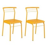 Ficha técnica e caractérísticas do produto Conjunto 2 Cadeiras de Cozinha 1708 Amarelo Ouro