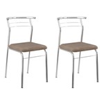 Ficha técnica e caractérísticas do produto Conjunto 2 Cadeiras de Cozinha 1708 Camurça - Bege